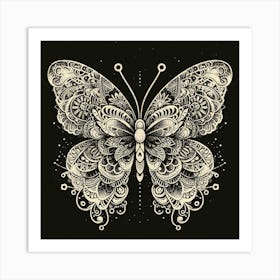 Illustration lace butterfly 5 Art Print