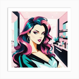 Girl In A Salon 2 Art Print