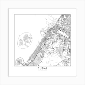 Dubai Map Line Art Print