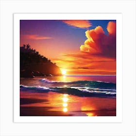 Sunset Hd Wallpaper Art Print