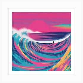 Minimalism Masterpiece, Trace In The Waves To Infinity + Fine Layered Texture + Complementary Cmyk C (34) Art Print