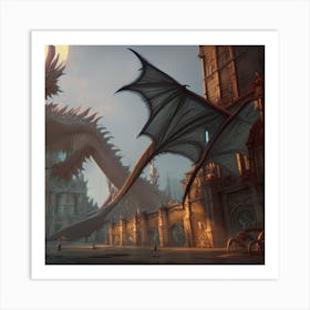 Dragon In The City Art Print