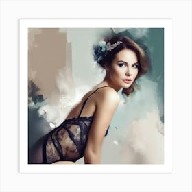 beautiful woman in lingerie Art Print