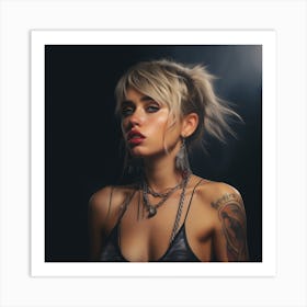 Miley Cyrus tattooed Woman Art Print