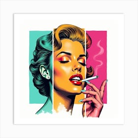 Pop Girl Smoking Cigarette Art Print