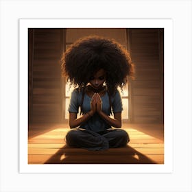 Afro Girl In A Room Art Print