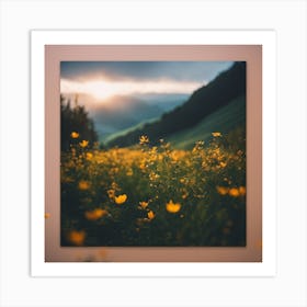 Sunset In The Meadow 3 Art Print