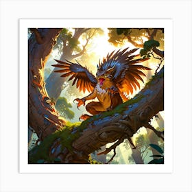 Eagle In The Forest Art Print