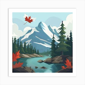 Canada Autumn In The Mountains Art Print