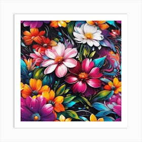 Colorful Flowers 24 Art Print