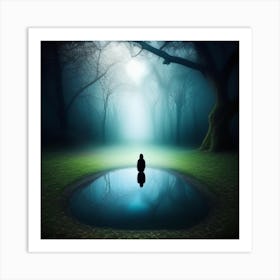 Pond In The Forest Art Print