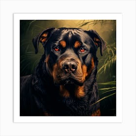 Portrait Of A Rottweiler 1 Art Print