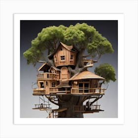 A stunning tree house that is distinctive in its architecture 11 Art Print