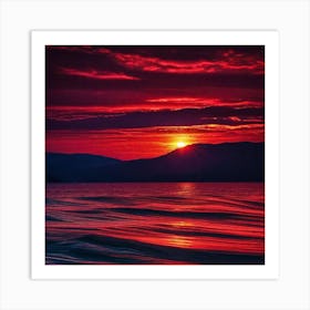 Sunset Over The Ocean 182 Art Print