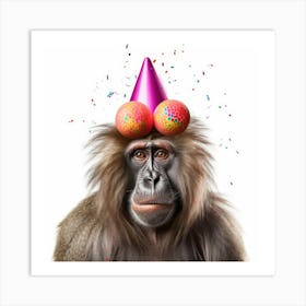 Birthday Monkey 2 Art Print