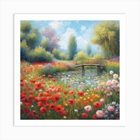 Bridge In The Garden Art Print