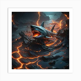 Lava Shark Art Print