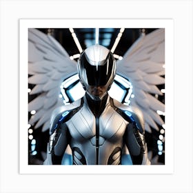 Futuristic Man With Wings 1 Art Print