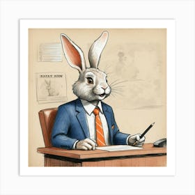 Rabbit In A Suit 51 Art Print