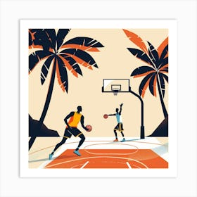 A Basketball Match Minimal Illustration 1718671072 4 Art Print