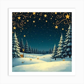 Christmas Landscape Art Print