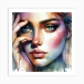 Watercolor Of A Woman 65 Art Print