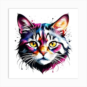 Colorful Cat Art Print