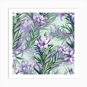 Beautiful Rosemary Floral Pattern Art Print