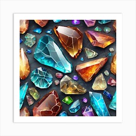 Gemstones Seamless Pattern Art Print