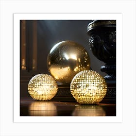 Gold And Diamond Balls Art Print