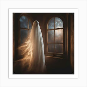 Halloween Ghost In A Room Art Print