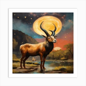 Antelope At Night Art Print