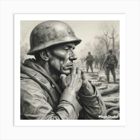 Soldier In Uniform Art Print