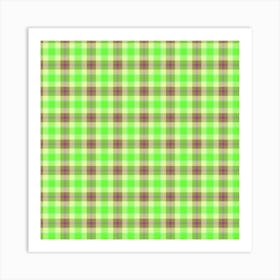 Green Plaid Fabric 2 Art Print