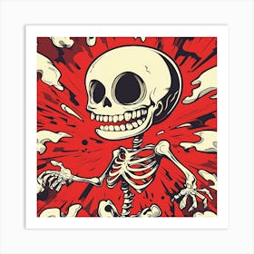 Spooky Halloween Skeleton Emojis Artwork 5 Art Print