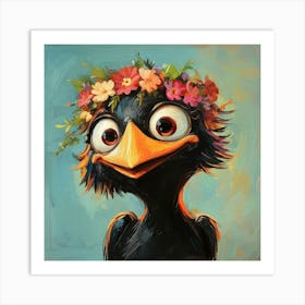 Bird With Flower Crown 2 Poster