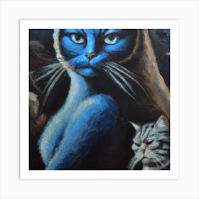 Blue Cat Art Print