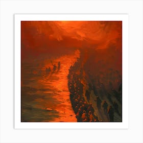 Sun Rises Over The Sea Art Print