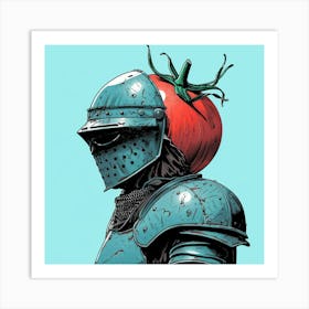 Knight With A Tomato On His Head Art Print