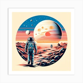 Astronaut On Mars Art Print