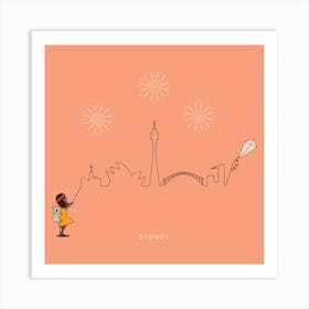 Sydney Skyline Kite Art Print