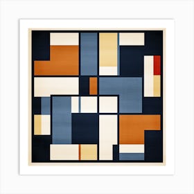 Abstract Nostalgia: Mid Century Geometric Whirl, Abstract Art Print