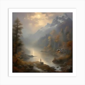 Misty Mountain Morning Art Print