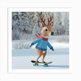 A 3d Render Of A Deer With A Skateboard 0kusd2bgsjeobh9fqnoija 4e1j4vddthw 2p04c Xeww Art Print