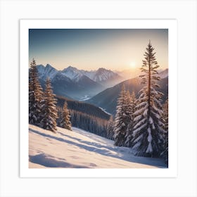 Sunrise In The Mountains 3 Art Print