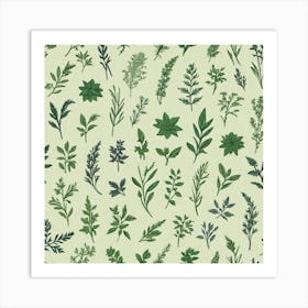 Seamless Pattern Of Herbs 14 Art Print