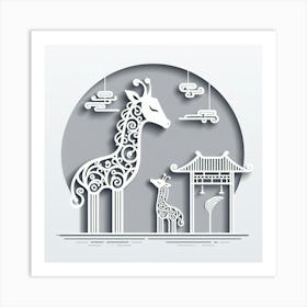 Minimalism, Giraffe 4 Art Print