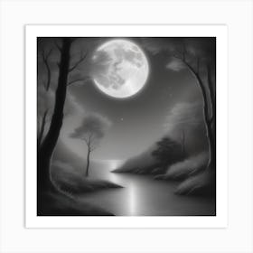 Moonlight In The Forest Art Print