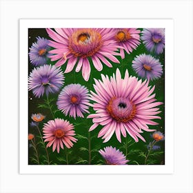 Aster Flowers 1 Art Print