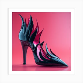 High Heel Shoe With Flames Art Print